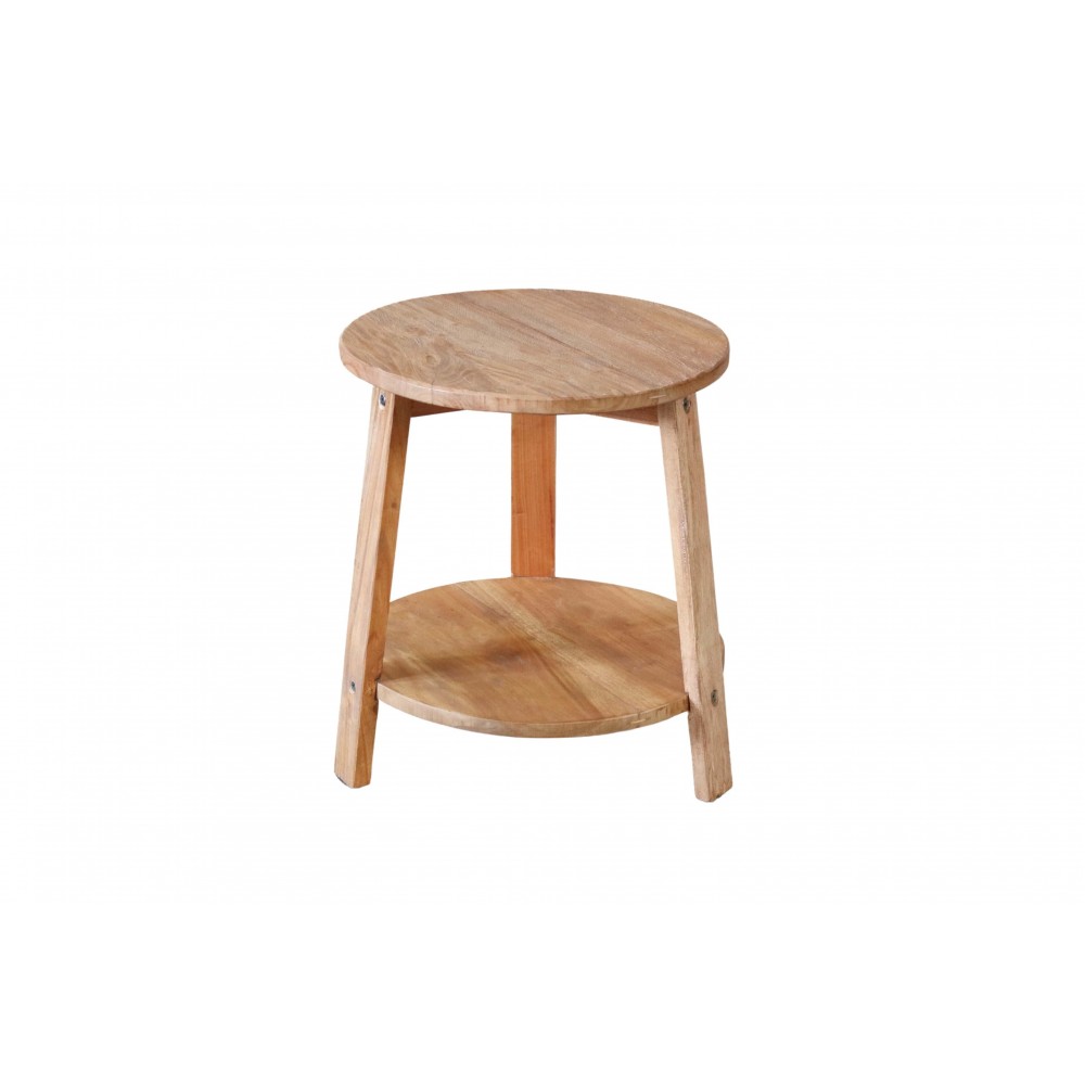 Τραπεζάκι Nextdeco 2 επιπέδων ανακυκλωμένο ξύλο mahoni Υ45Ø40εκ