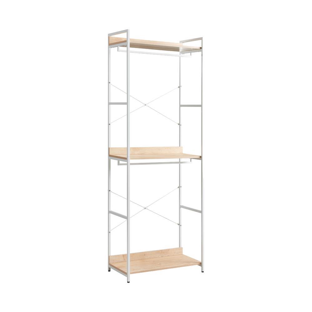 Ραφιέρα 3 επιπέδων Nextdeco λευκή - δρυς Υ200x60x40εκ.