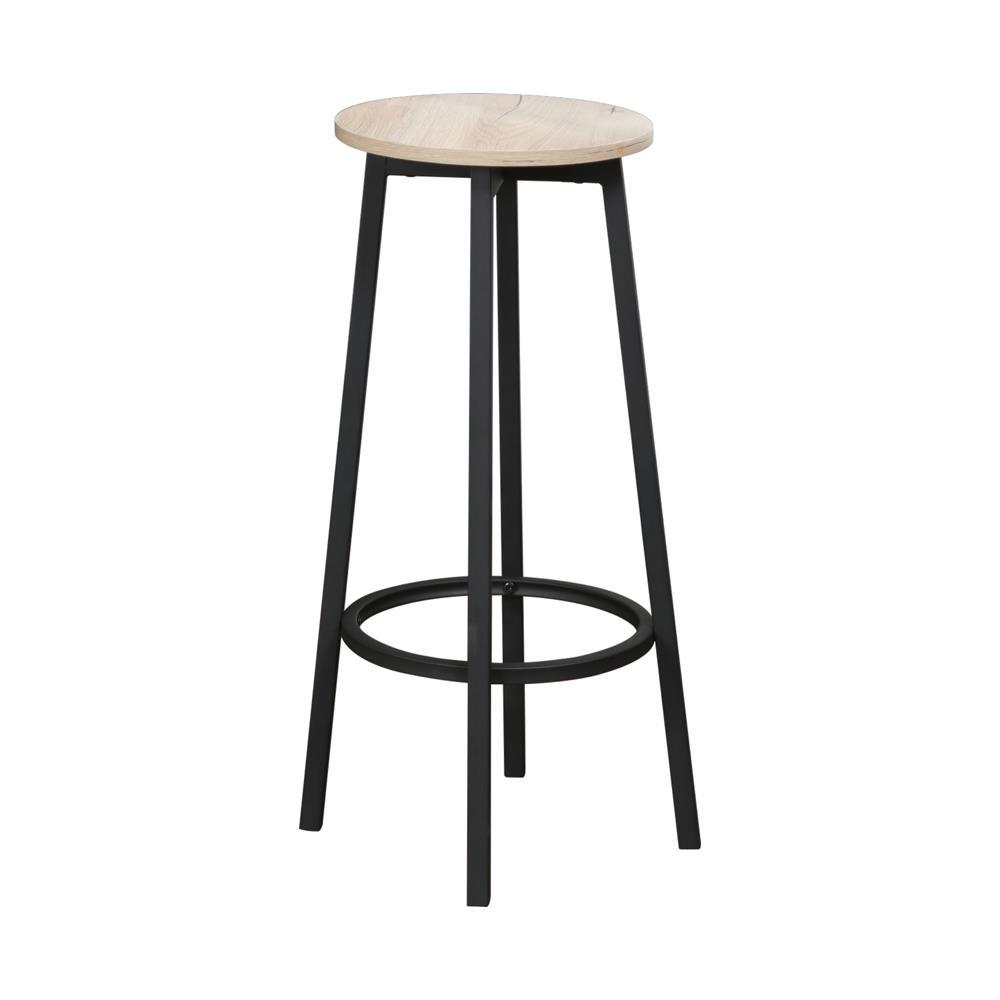 Σκαμπό bar μεταλλικό Nextdeco φυσικό ξύλο Υ70xØ38εκ.