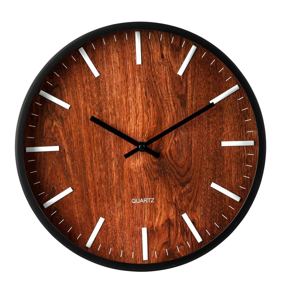 Ρολόι τοίχου καφέ-μαύρο Ø30εκ.