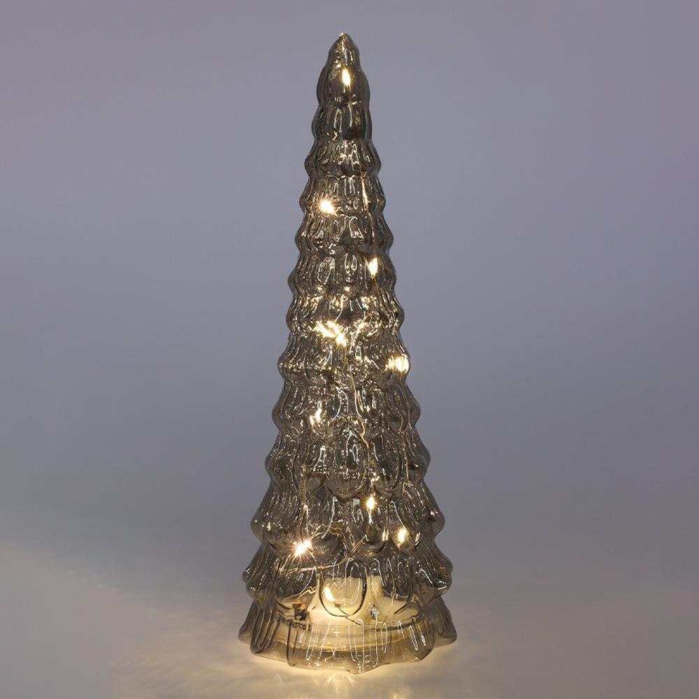 Χριστουγεννιάτικο δέντρο φωτιζόμενο γυάλινο πράσινο Υ24x∅9,5εκ.