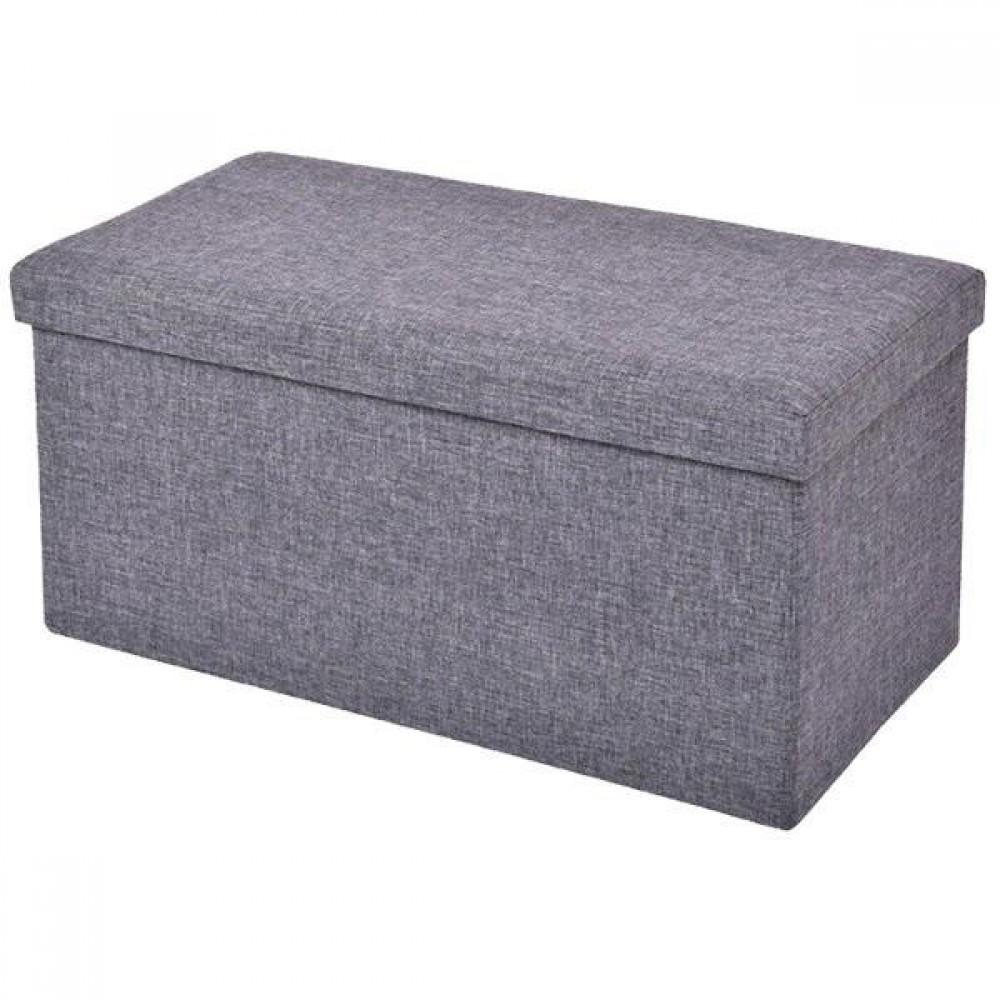 Σκαμπό με αποθηκευτικό χώρο, γκρι, Υ36x76x38 εκ.