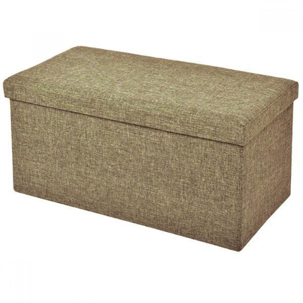 Σκαμπό με αποθηκευτικό χώρο, μπεζ-καφέ, Υ36x76x38 εκ.