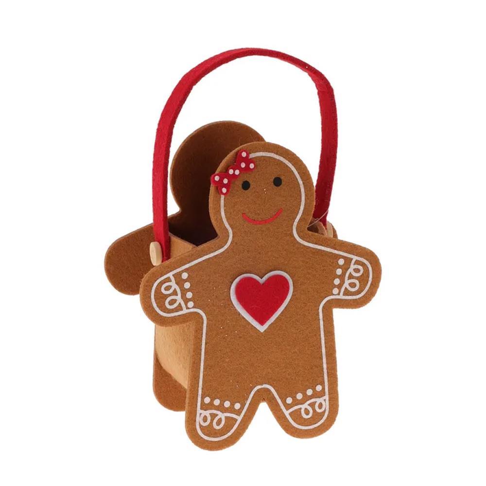 Καλαθάκι τσόχινο gingerbread Υ20x16,5x8,5εκ. Σχέδιο 2