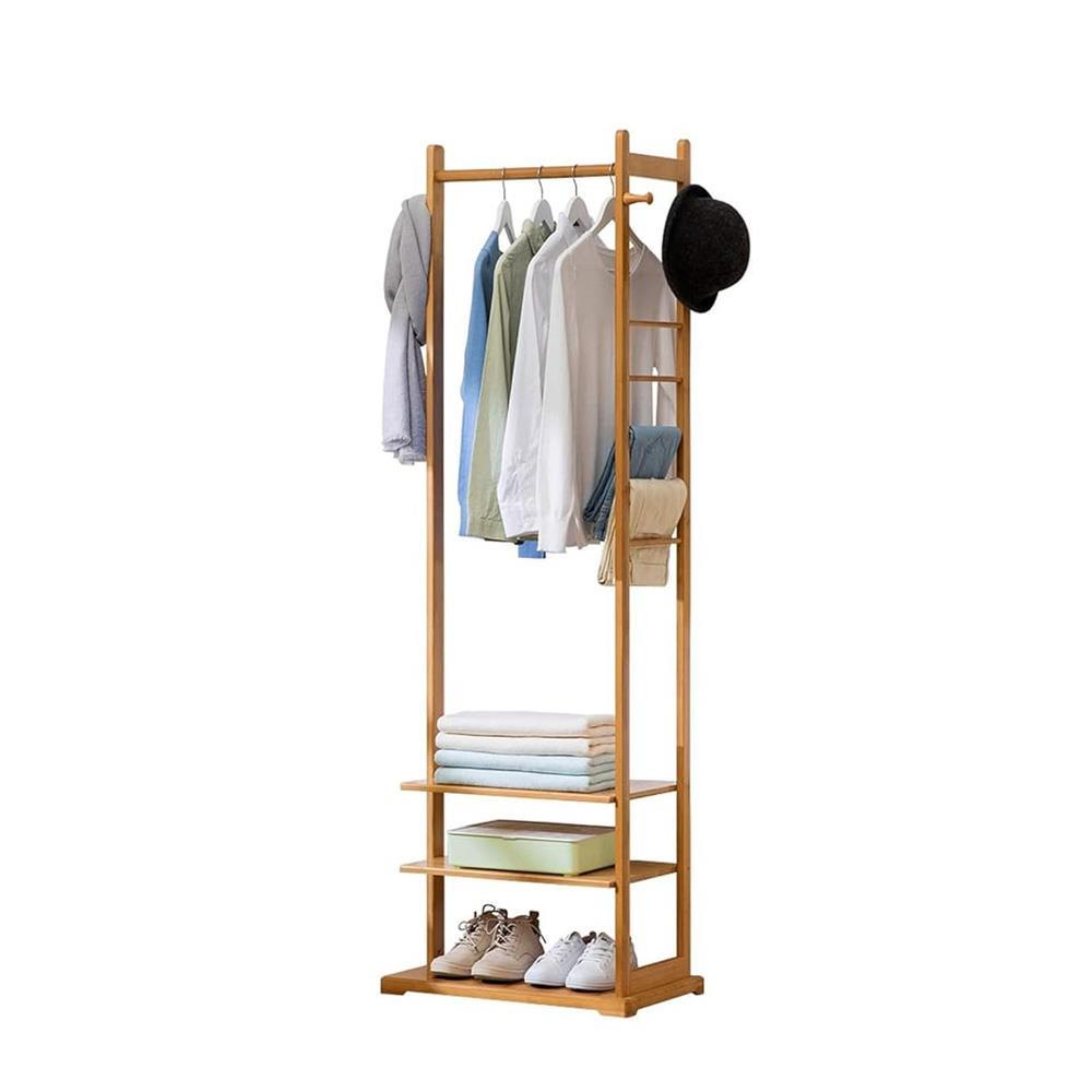 Κρεμάστρα ράγα οργάνωσης ρούχων μπαμπού Υ176x58x35εκ.