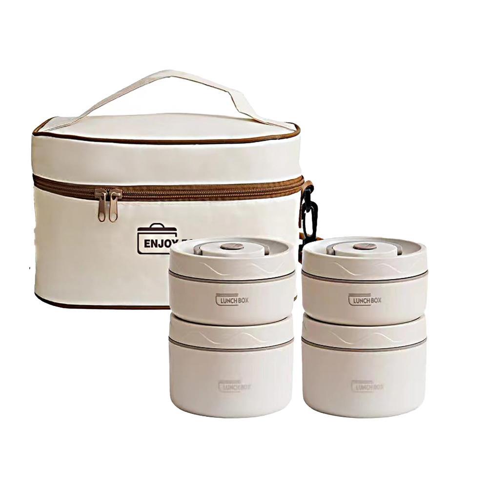 Σετ 4 lunch box inox - θερμική τσάντα 2.080ml