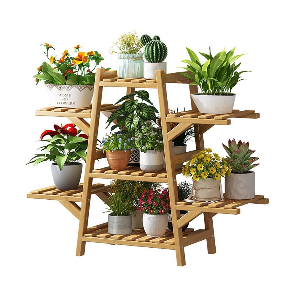 Ανθοστήλη ξύλινη μπαμπού Nextdeco με 7 επίπεδα Υ66x76x23εκ.