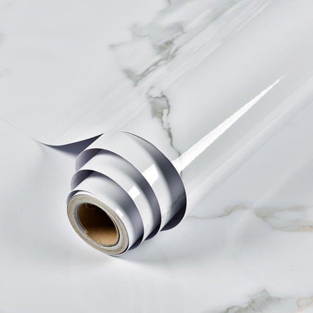 Αυτοκόλλητο διακοσμητικό ρολό με όψη λευκό- γκρι μάρμαρο 60x300εκ.