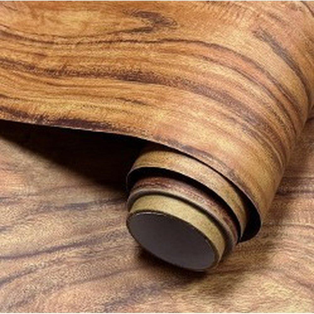 Αυτοκόλλητο διακοσμητικό ρολό με όψη σκούρο ξύλο 60x300εκ.