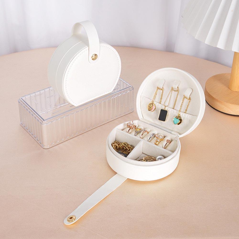 Θήκη κοσμημάτων μικρή λευκή PU Υ5x10x9εκ.