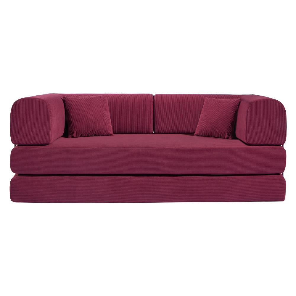 Compressed Nextdeco καναπές-κρεβάτι μπορντώ 200x100x75εκ.