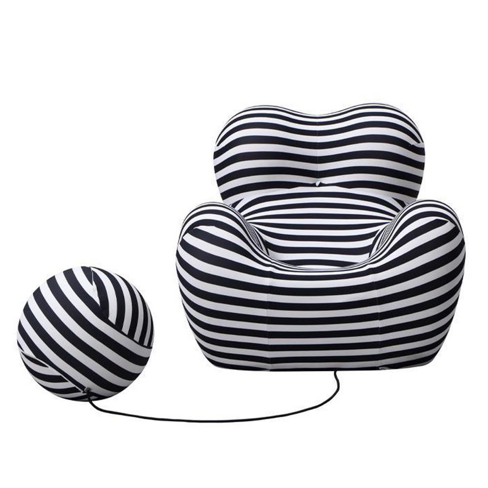 Compressed πολυθρόνα Nextdeco ριγέ μαύρο-άσπρο 102x120xΥ92εκ.