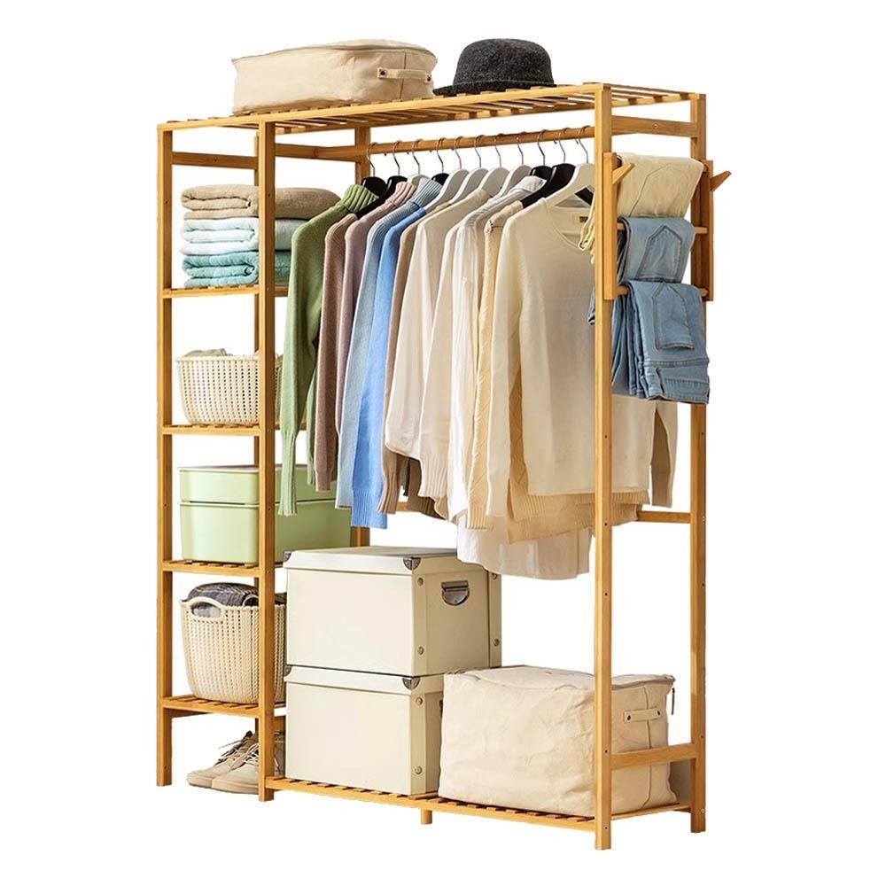 Κρεμάστρα ράγα οργάνωσης ρούχων Nextdeco μπαμπού Υ145x123x30εκ.