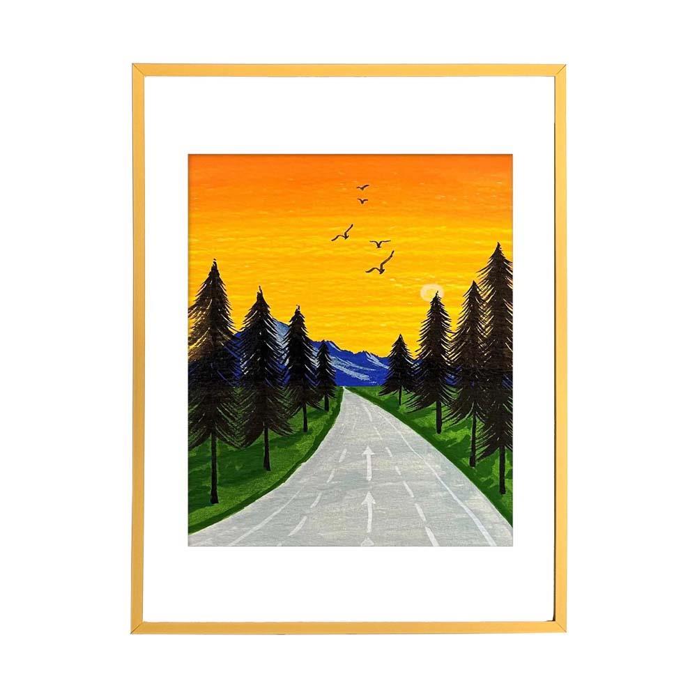 Κορνίζα τοίχου μεταλλική χρυσή με ακρυλικό τζάμι 40x30εκ.