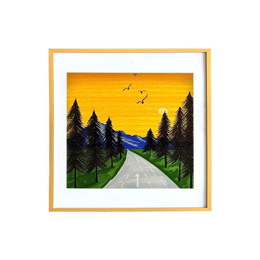 Κορνίζα τοίχου μεταλλική χρυσή με ακρυλικό τζάμι 30x30εκ.