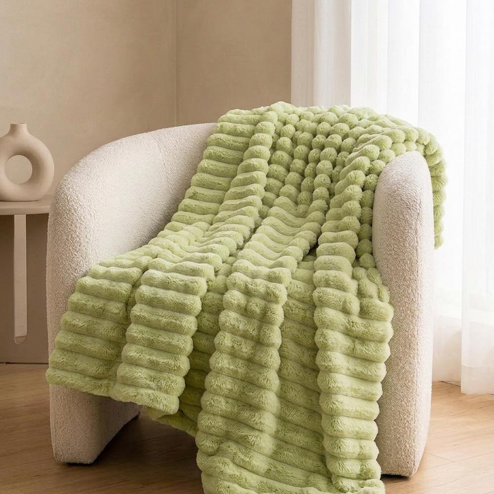Κουβέρτα faux fur πράσινη 200x230εκ.