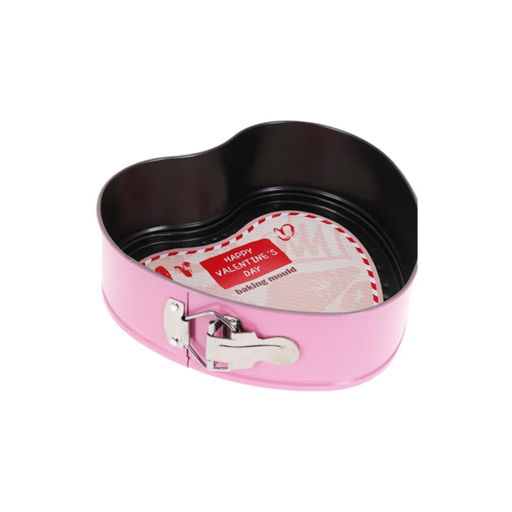 Φόρμα ψησίματος καρδιά ροζ με αποσπώμενη βάση Υ7x21x21εκ.