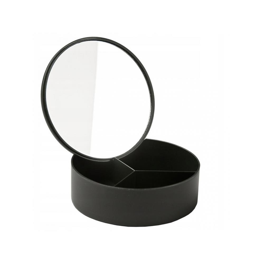 Καθρέφτης με θήκες οργάνωσης σε μαύρο χρώμα 14x5εκ.