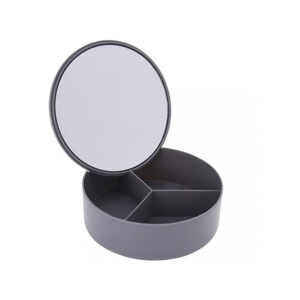 Καθρέφτης με θήκες οργάνωσης σε γκρι χρώμα 14x5εκ.