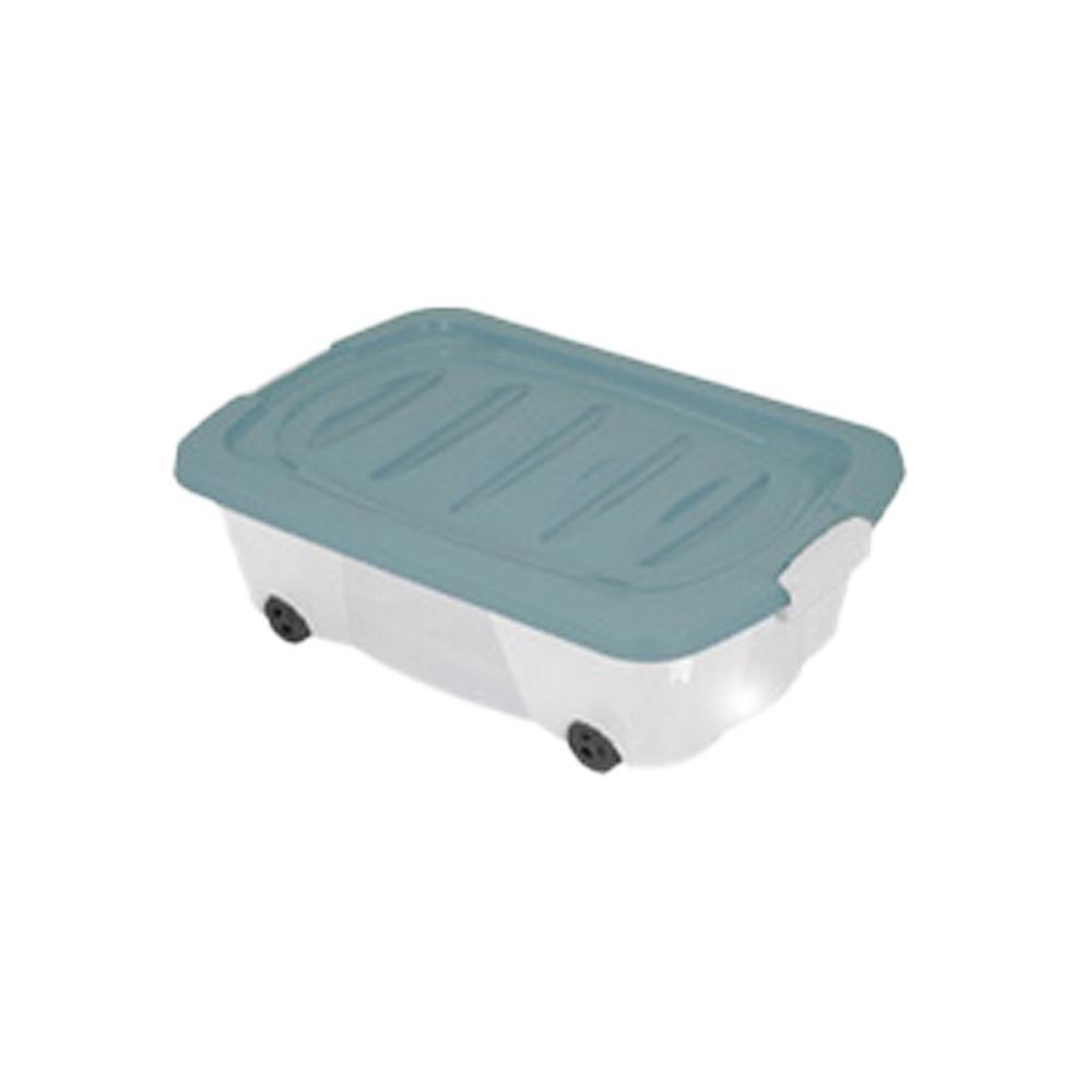 Κουτί αποθήκευσης πράσινο με ρόδες Υ17,5x60x38εκ.