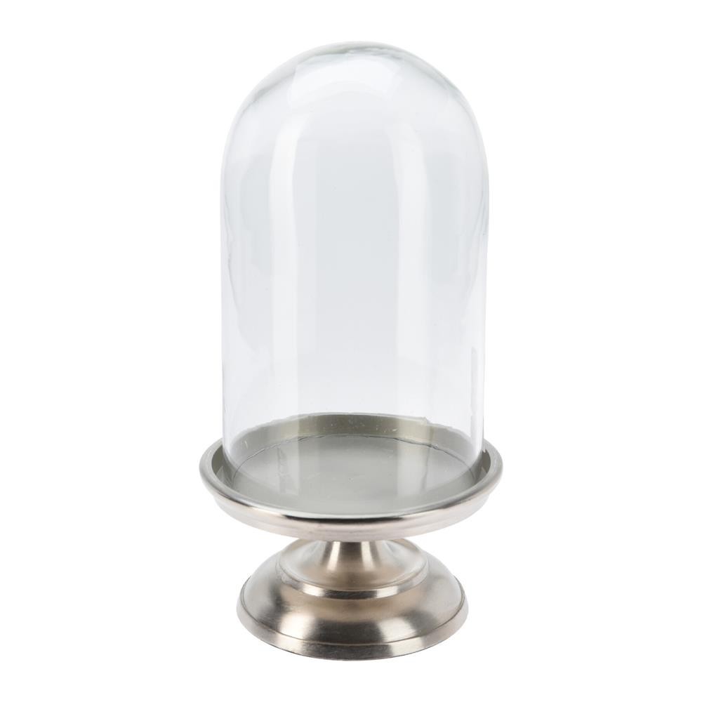 Καμπάνα γυάλινη με βάση αλουμινίου Υ23,5xØ16,5εκ.