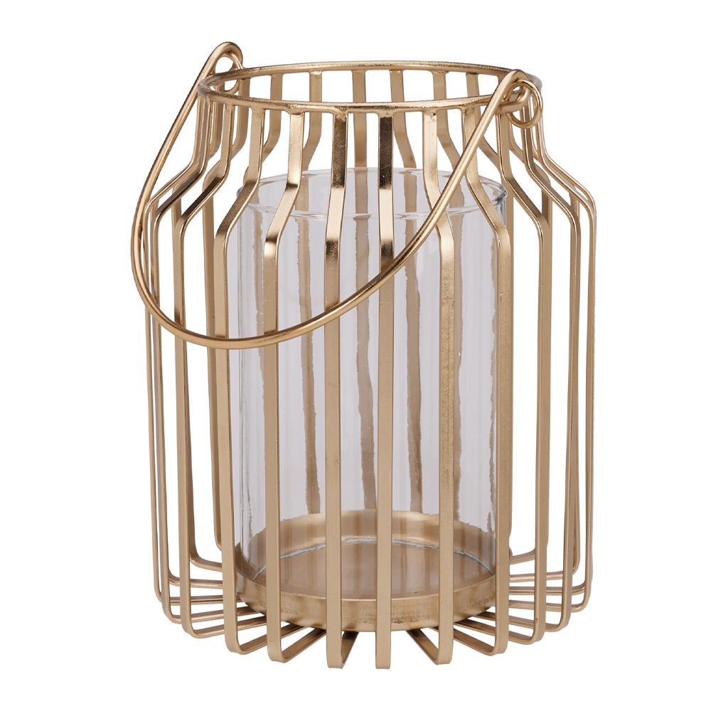 Φανάρι διακοσμητικό χρυσό Υ21x18εκ.