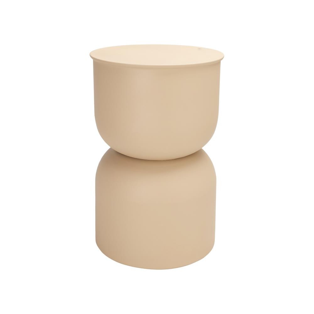 Τραπεζάκι κομοδίνο σκαμπό μπεζ Υ46x⌀31εκ.