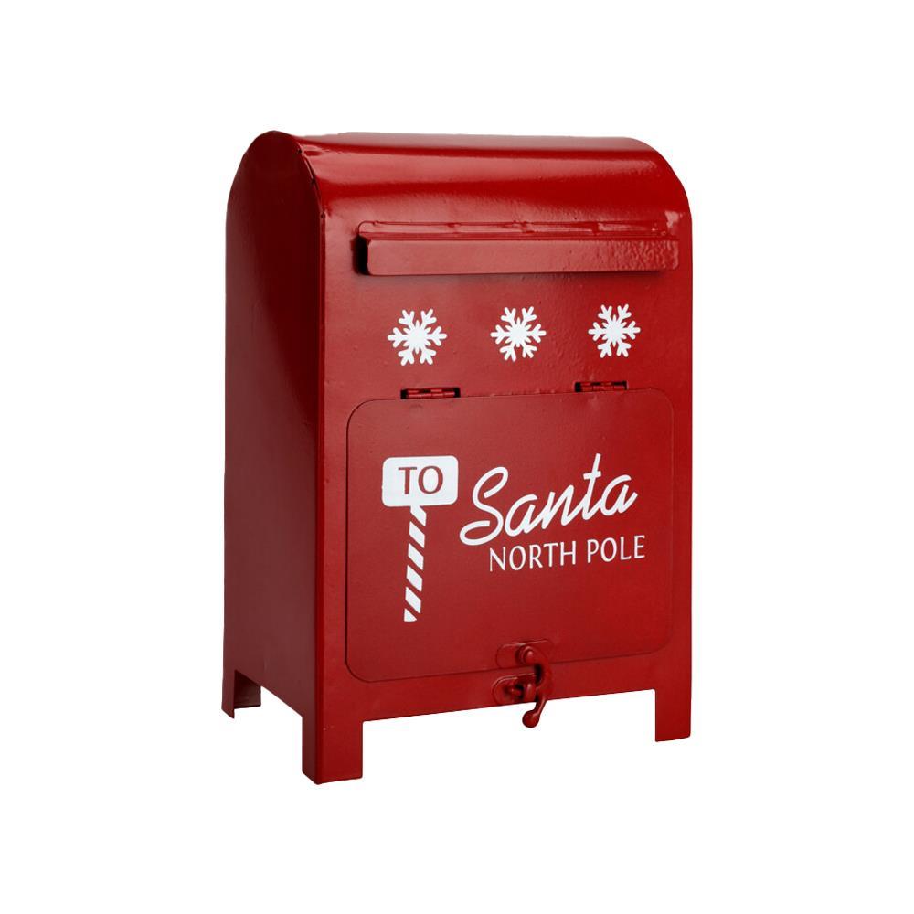 Χριστουγεννιάτικο γραμματοκιβώτιο Santa μεταλλικό κόκκινο Υ23x15x11,5εκ.