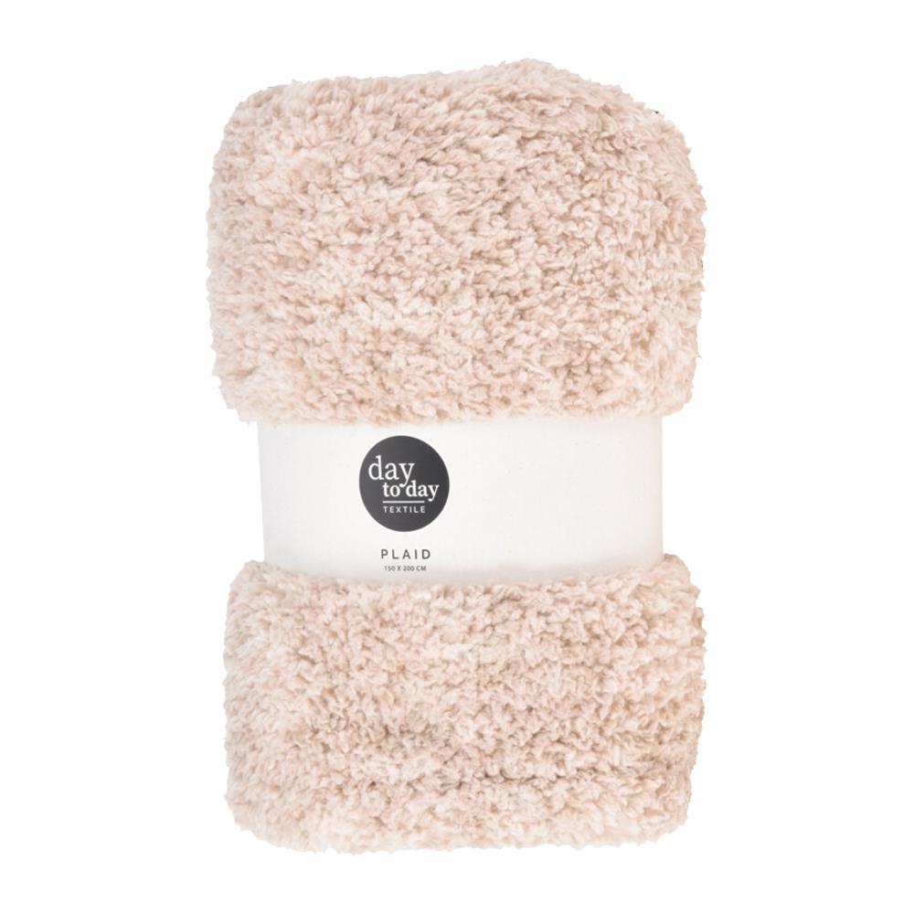 Κουβέρτα sherpa fleece μπεζ 150x200εκ.