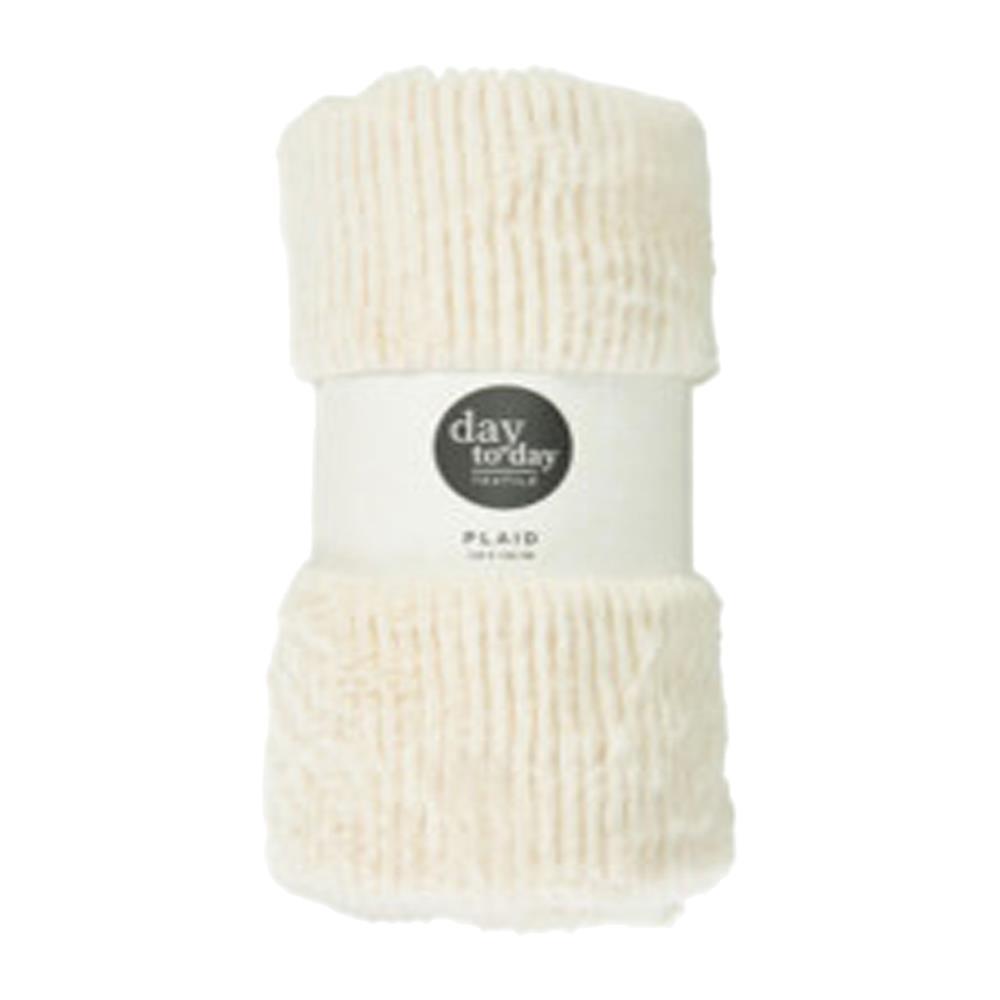 Κουβέρτα γούνινη υφή εκρού 150x125εκ.