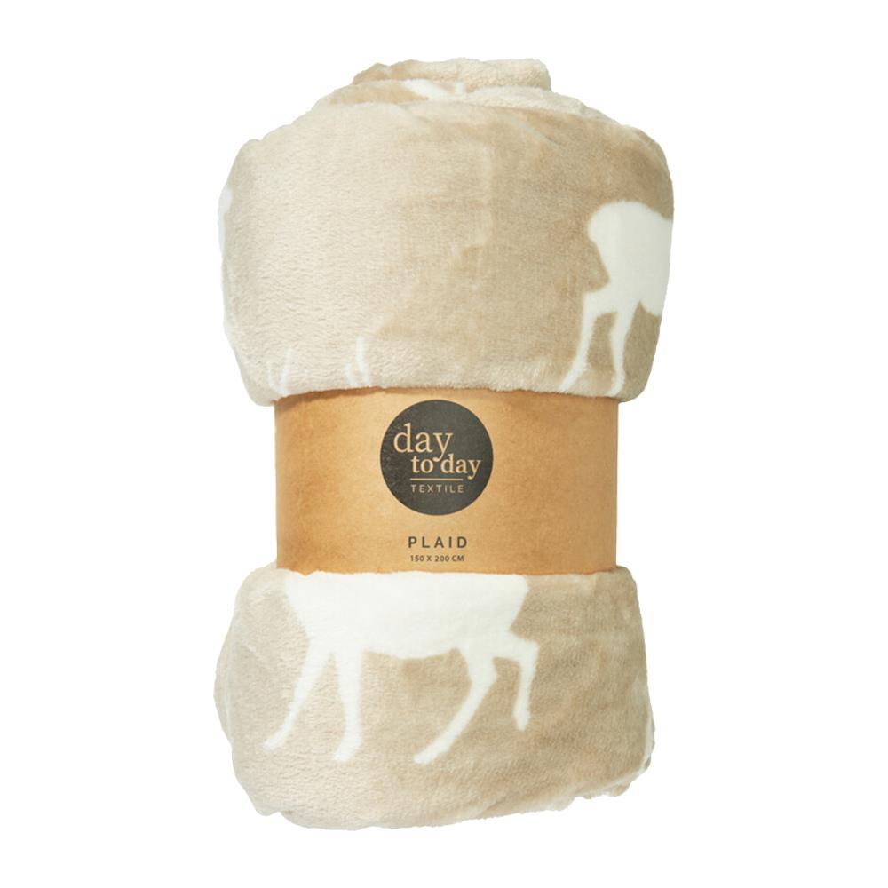 Κουβέρτα τάρανδοι μπεζ 200x150εκ.