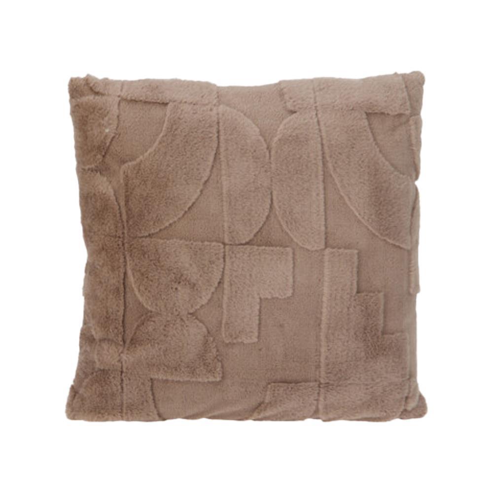 Μαξιλάρι διακοσμητικό ανάγλυφη υφή καφέ 45x45εκ.