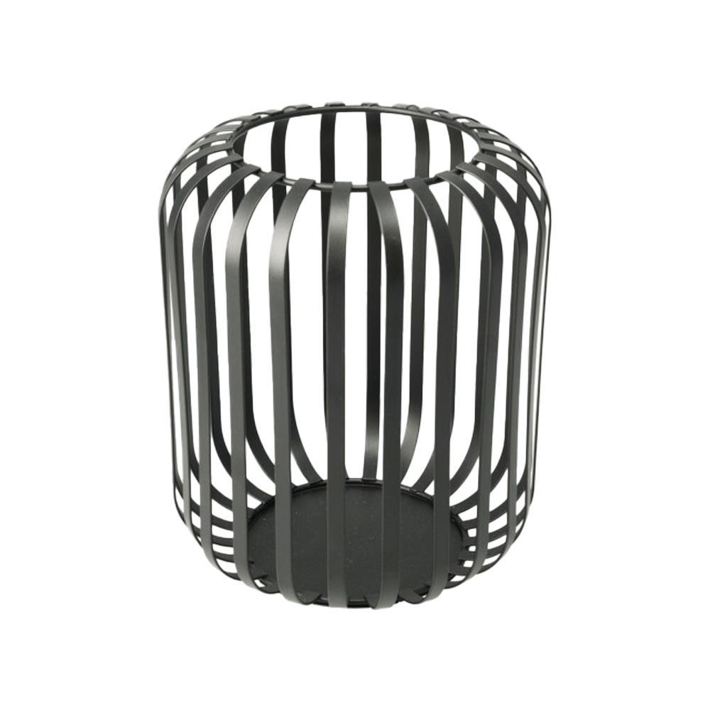 Φανάρι μεταλλικό για κεριά μαύρο 16x18,5εκ