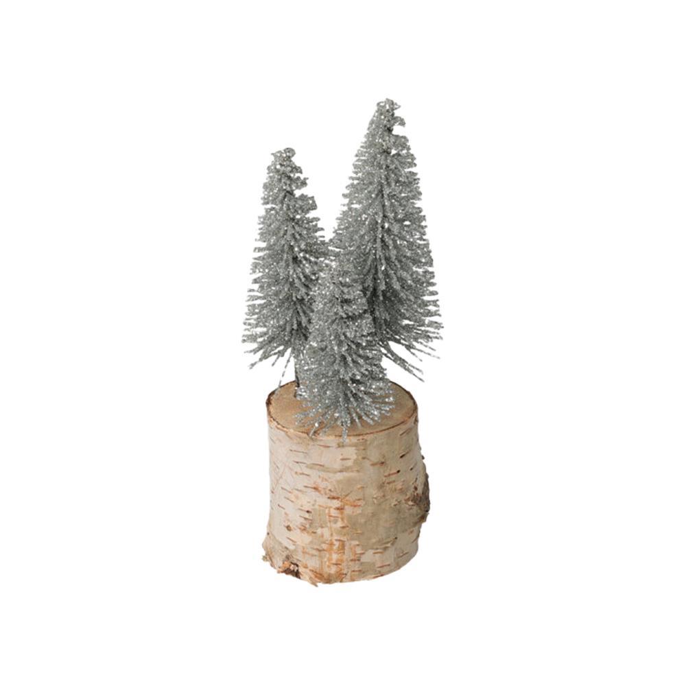 Χριστουγεννιάτικο διακοσμητικό δεντράκι ασημί 15εκ.
