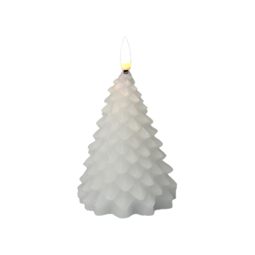 Χριστουγεννιάτικο LED κερί δέντρο λευκό 17εκ.