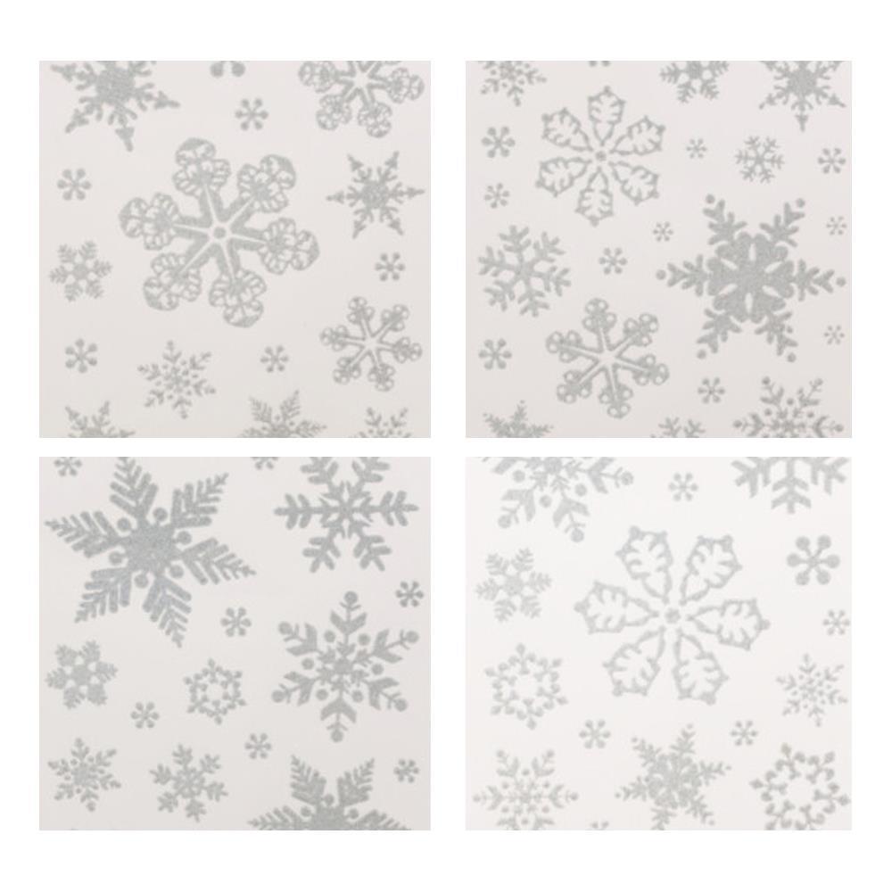 Χριστουγεννιάτικα αυτοκόλλητα παραθύρου Χιονονιφάδες ασημί 30x42εκ.