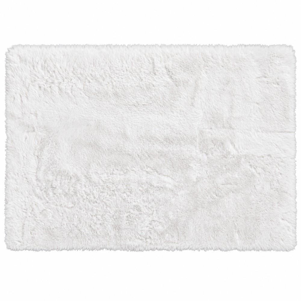 Χαλί γούνινο polyester λευκό 90x60εκ.