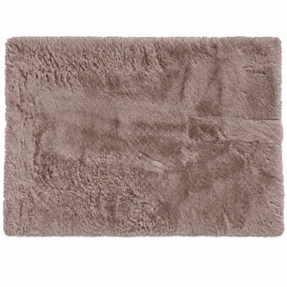 Χαλί γούνινο polyester taupe 90x60εκ.