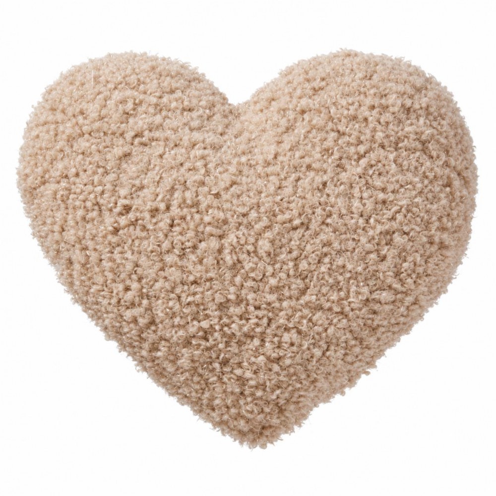 Μαξιλάρι καρδιά teddy μπεζ 35x33εκ.