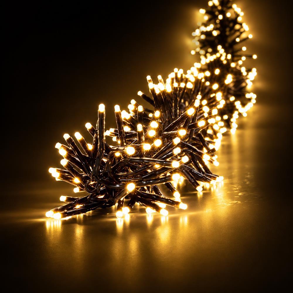 Χριστουγεννιάτικα λαμπάκια cluster 1608 LED θερμό λευκό 4μ.