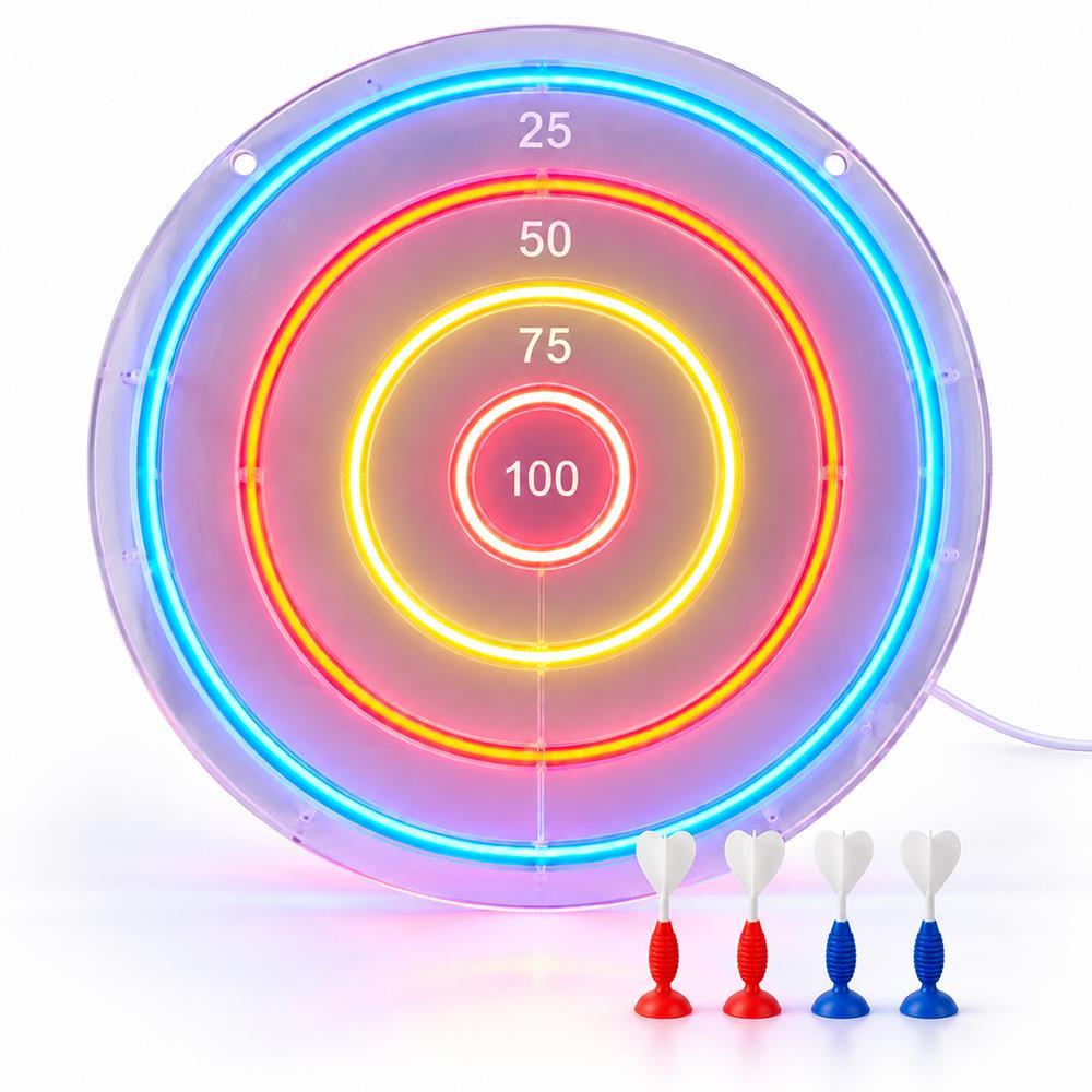 Φωτιζόμενος στόχος LED Neon πολύχρωμος 45x45εκ.