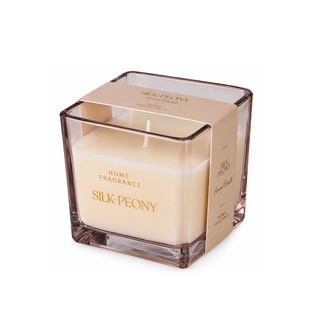 Αρωματικό κερί σε γυάλινο δοχείο Silk Peony 8x8εκ.