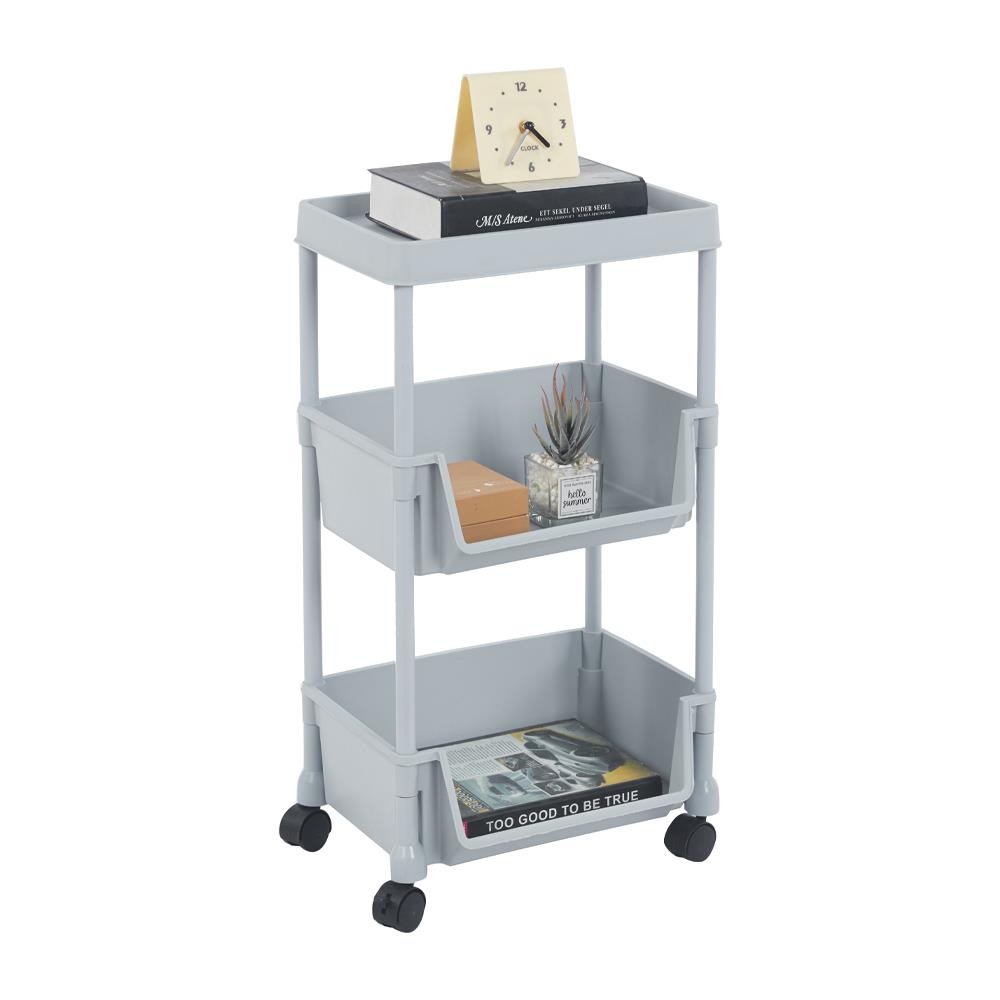 Τρόλεϊ- καλάθι Nextdeco Υ63x34x25εκ. πλαστικό γκρι