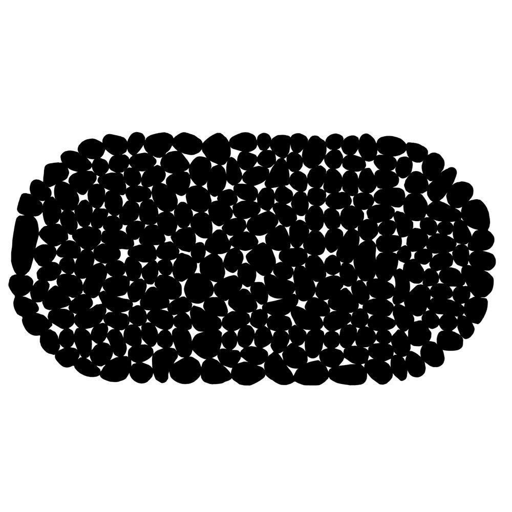 Αντιολισθητικό πατάκι μπάνιου μαύρο 66x39εκ.