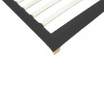 Κρεβάτι Nevil pakoworld ύφασμα ανθρακί με ξύλινο πόδι σε φυσική απόχρωση 90x190εκ