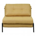 Πολυθρόνα-κρεβάτι Fancy pakoworld ύφασμα σε κίτρινη απόχρωση με μαύρο πόδι 95x98x70εκ