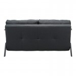 Καναπές 2θέσιος-κρεβάτι Fancy pakoworld ύφασμα σε ανθρακί απόχρωση με μαύρο πόδι 150x92x77εκ