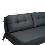 Καναπές 2θέσιος-κρεβάτι Fancy pakoworld ύφασμα σε ανθρακί απόχρωση με μαύρο πόδι 150x92x77εκ