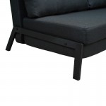 Καναπές 2θέσιος-κρεβάτι Fancy pakoworld ύφασμα σε ανθρακί απόχρωση με μαύρο πόδι 150x92x77εκ