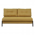 Καναπές 2θέσιος-κρεβάτι Fancy pakoworld ύφασμα σε κίτρινη απόχρωση με μαύρο πόδι 150x92x77εκ